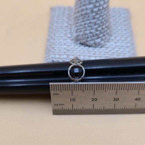 Size 6 Sterling Silver Black Onyx Skull Harley Davidson Ring A5470 - Picture 9 of 10